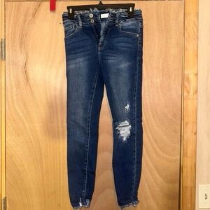 KanCan Blue Skinny Jeans Distressed Faded
